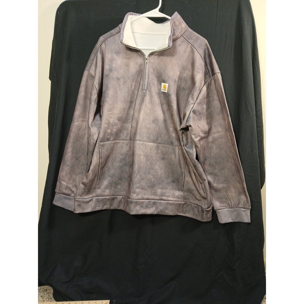 Carhartt Relaxed Fit Pullover Quarter Zip Fleece Lined Sherpa Collar Size‎ L